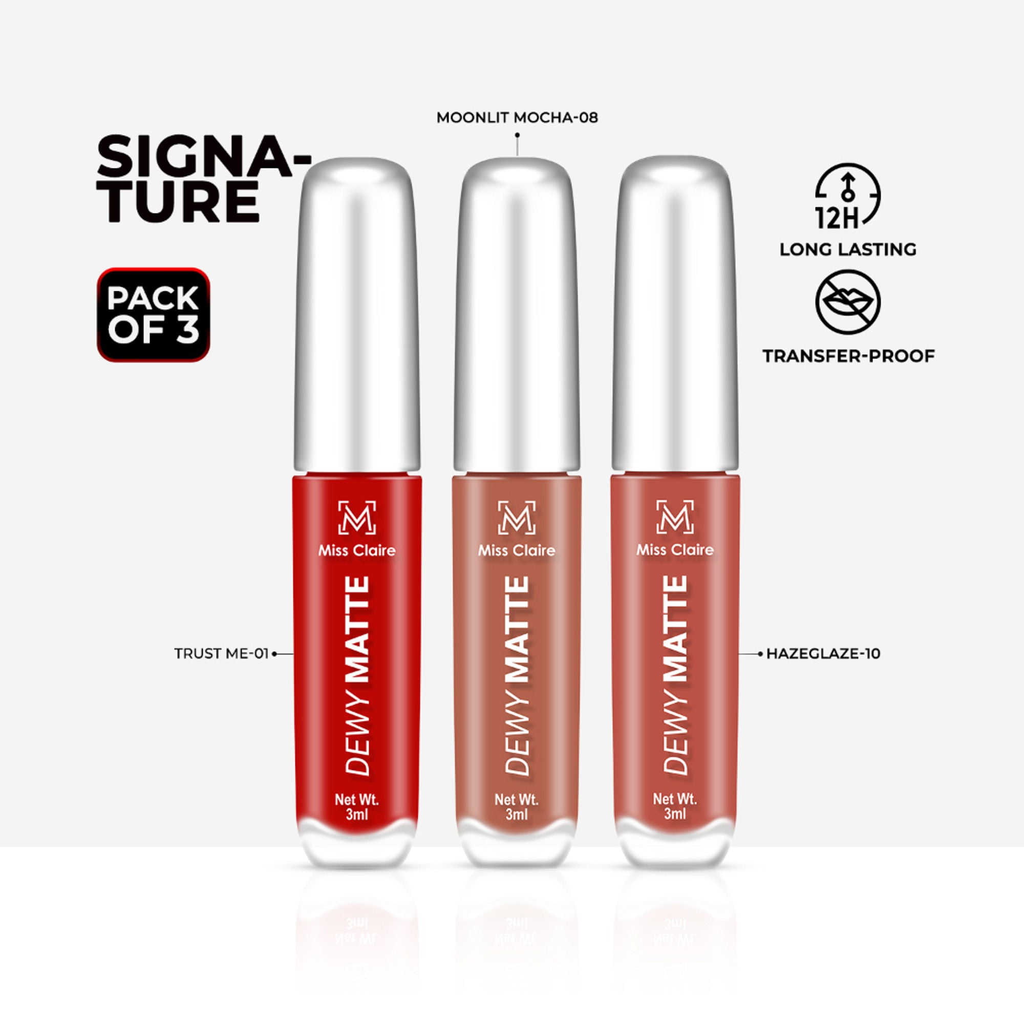 Miss Claire Dewy Matte Lip Combo Set - Signature - Distacart