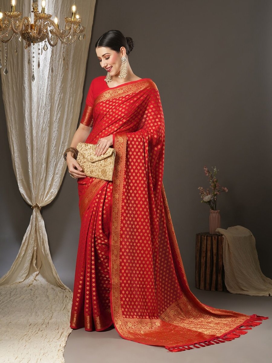 Anouk Woven Design Zari Pure Georgette Kanjeevaram Saree - Distacart