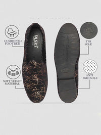 Thumbnail for FAUSTO Men Printed Lightweight Velvet Loafers