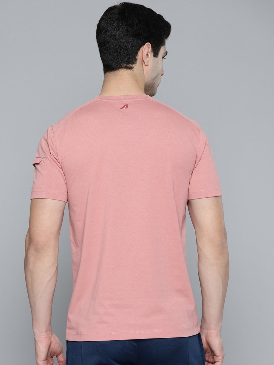 Alcis Men Dusty Pink & Maroon Typography Printed T-shirt - Distacart