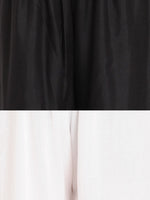 Thumbnail for TAG 7 Women Pack Of 2 White & Black Solid Flared Palazzos