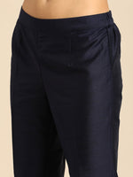 Thumbnail for All About You Women Navy Blue Floral Thread Work Kurta with Trousers & With Dupatta - Distacart
