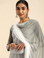 Thumbnail for All About You Women Embroidered Chikankari Kurta With Trousers & With Dupatta - Distacart