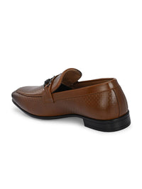Thumbnail for House of Pataudi Men Textured Formal Slip On Loafers