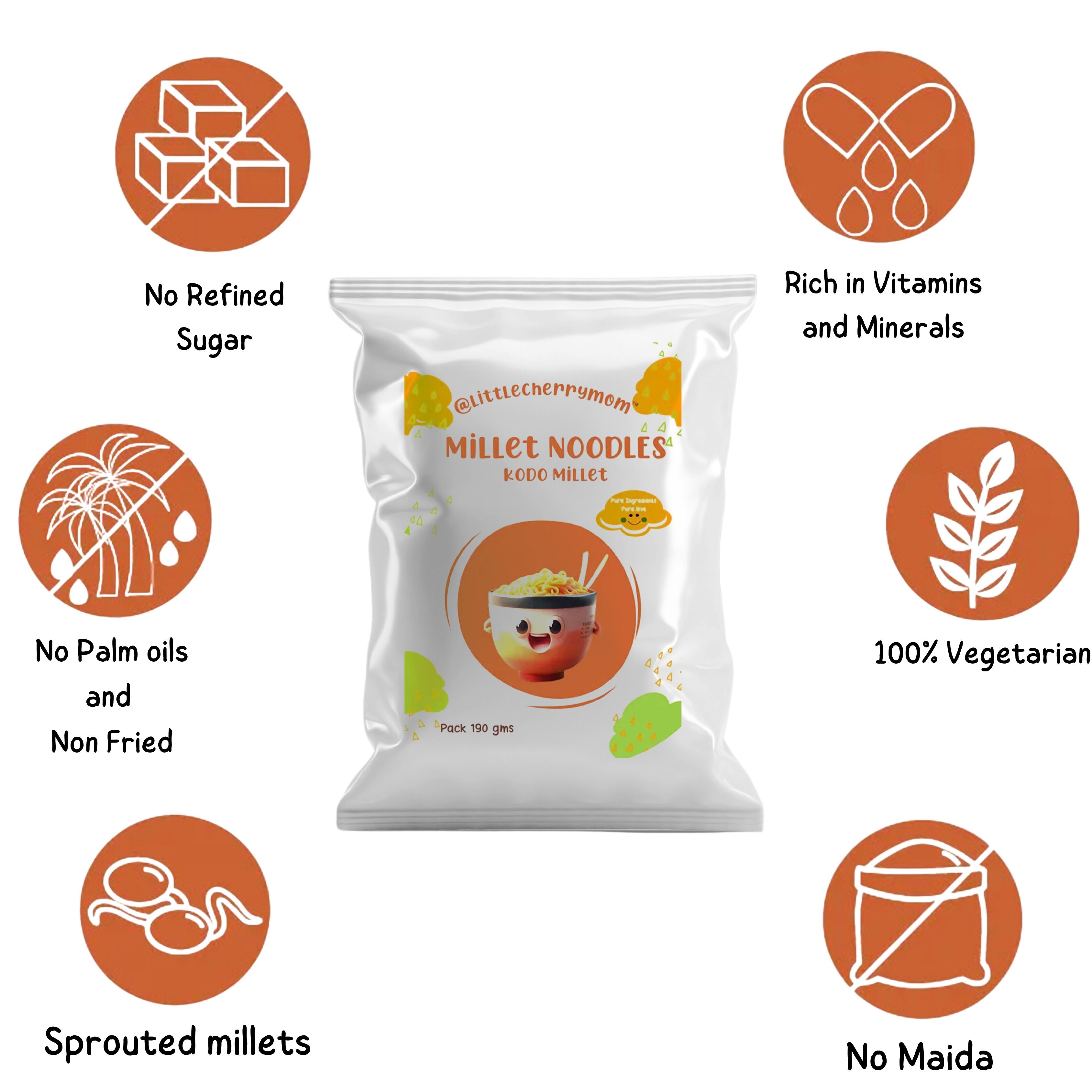 Littlecherrymom Kodo Millet Instant Noodles - Distacart