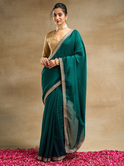 kasee Solid Embroidered Art Silk Saree - Distacart