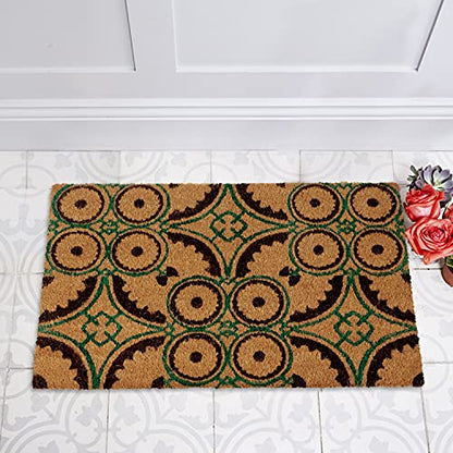 HOKIPO Large Printed Coir Rectangular Doormats For Entrance Main Door Mat - Dista