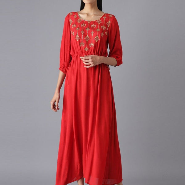 AURELIA Festive Floral Print Dress - Distacart