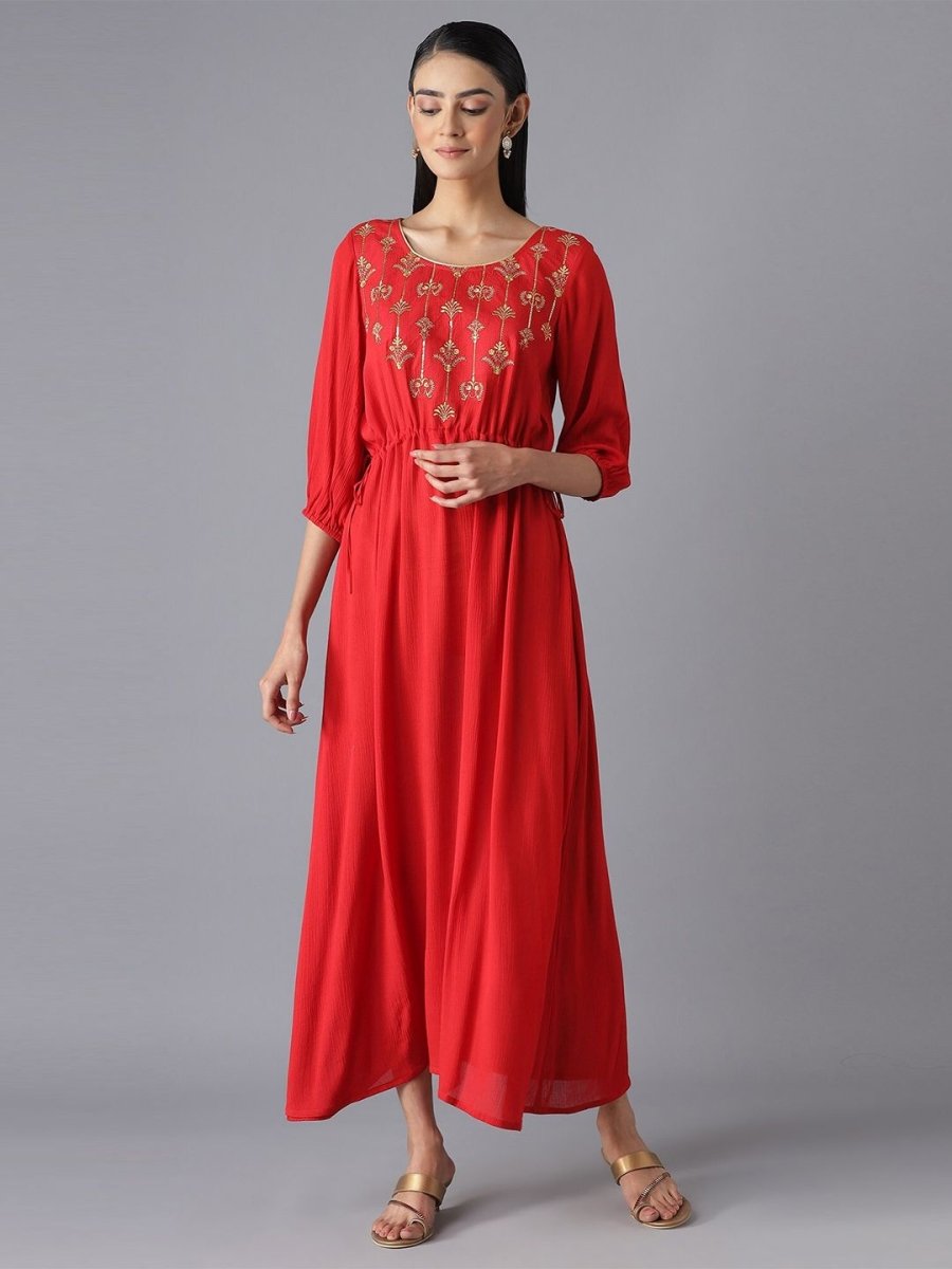 AURELIA Festive Floral Print Dress - Distacart