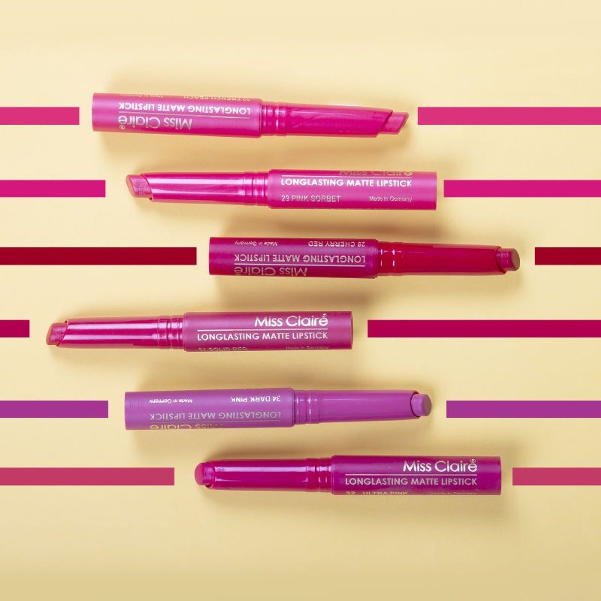 Miss Claire Long Lasting Matte Lipstick - 31 Solid Red - Distacart