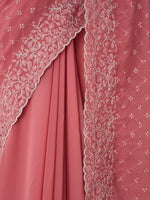 Thumbnail for kasee Embroidered Poly Georgette Saree - Distacart