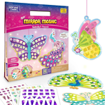 Thumbnail for Imagimake Mirror Mosaic Butterfly & Peacock Mess Free DIY Mosaic Craft Kit 450+ Foil Sticker Travel Toys for Girls Birthday Gift for Girls Ages 3,4,5,6,7,8, Peach