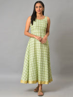 Thumbnail for AURELIA Checked Layered Ethnic Dress