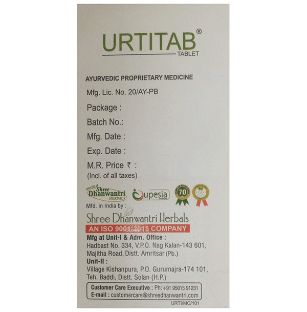 Buy SDH Naturals Urtitab Tablet Online At Low Price