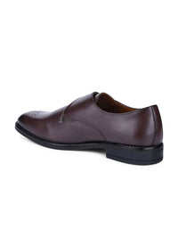Thumbnail for LOUIS STITCH Men Rosewood Formal Slip-On Monk Shoes
