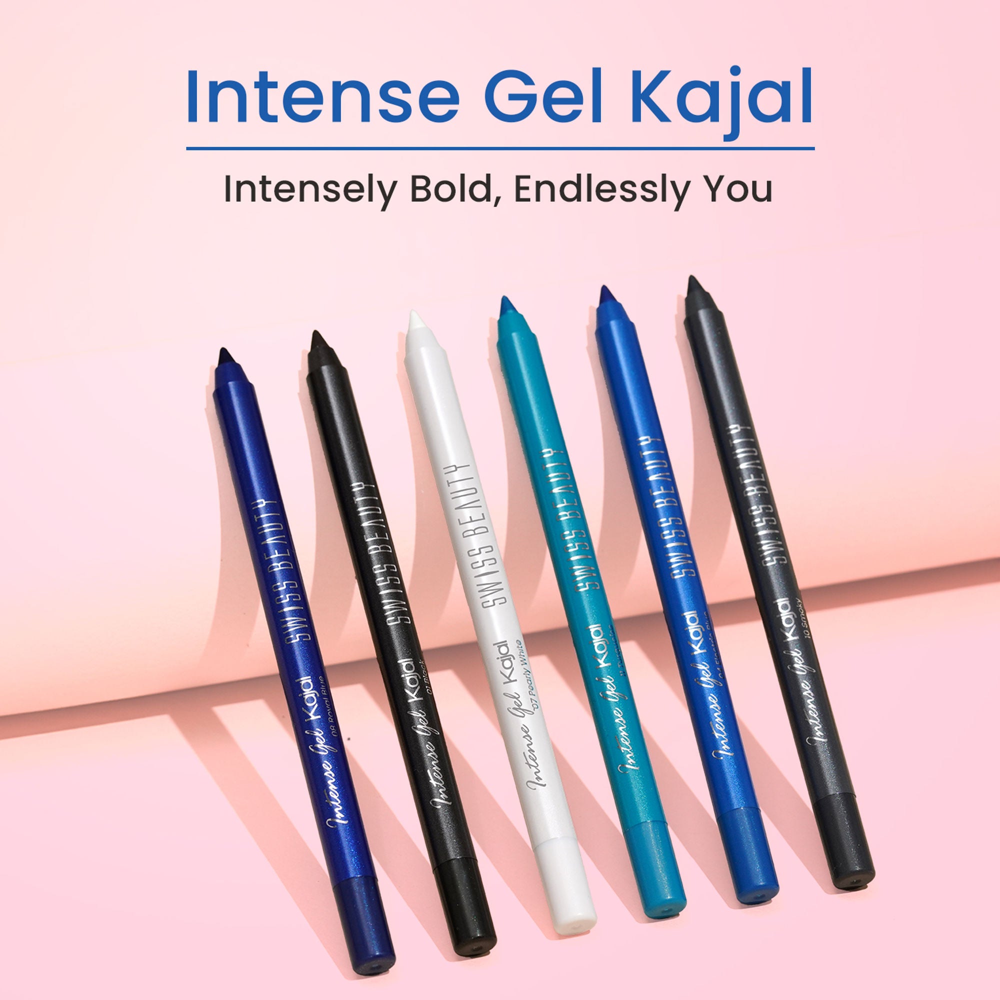 Swiss Beauty Intense Gel Kajal 12-Hour Stay Smudge-Proof with Sharpener - 8904325004427_04electricblue - Distacart