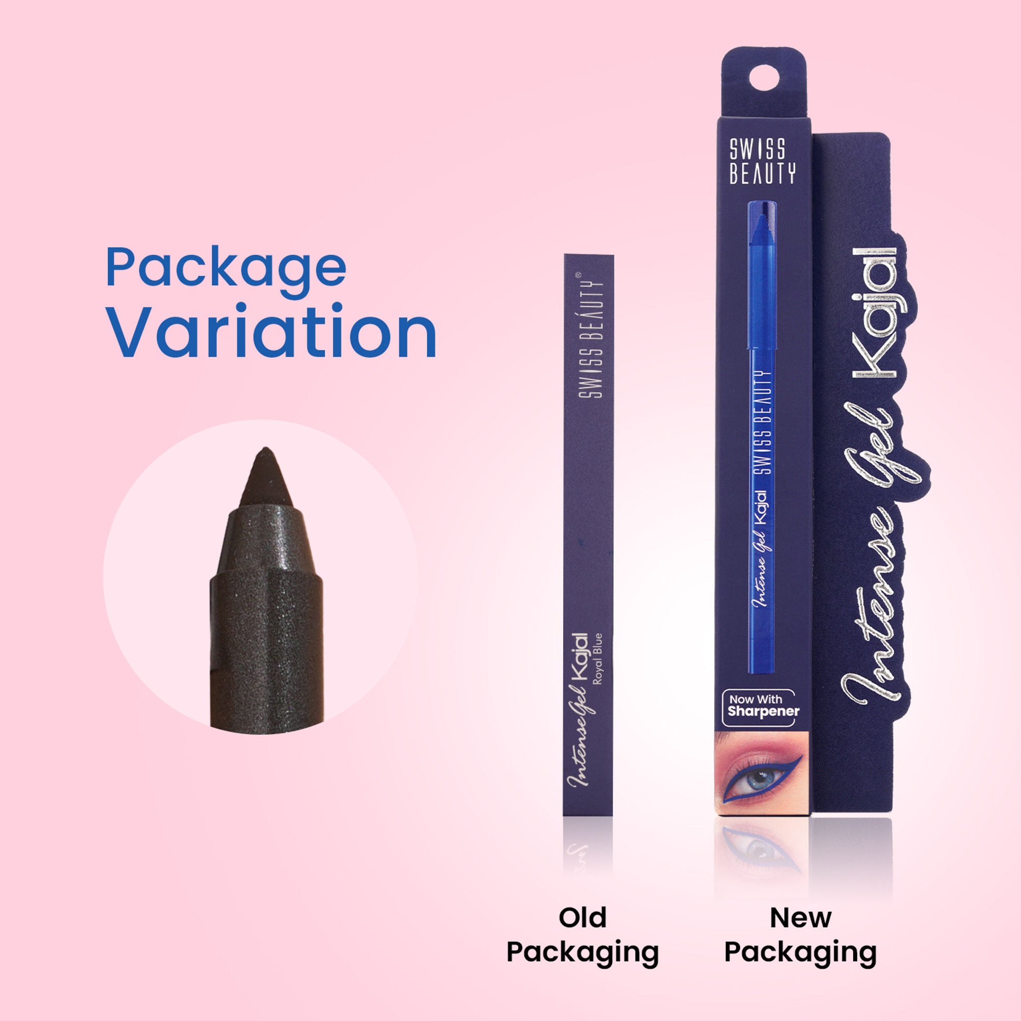 Swiss Beauty Intense Gel Kajal 12-Hour Stay Smudge-Proof with Sharpener - 8904325004427_04electricblue - Distacart