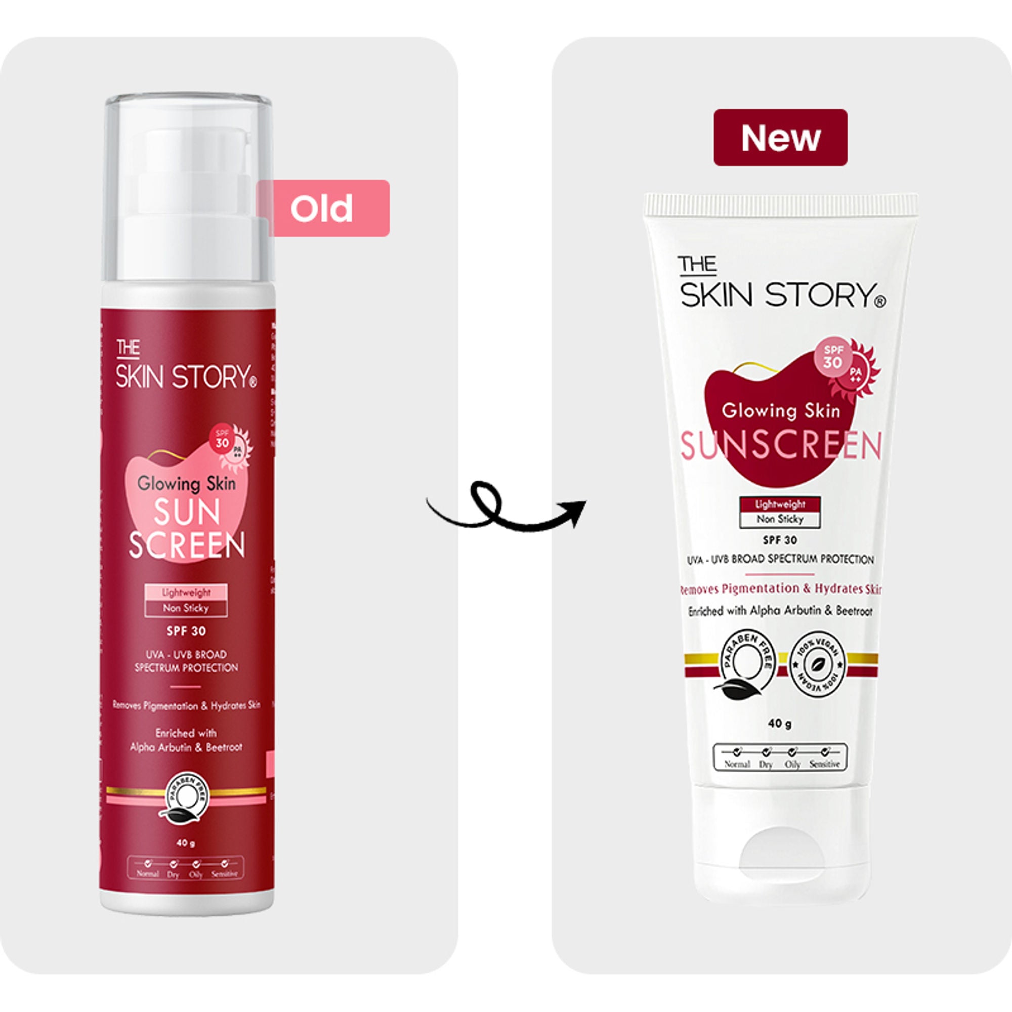 The Skin Story Beetroot Glowing Skin Face Sunscreen SPF 30 PA++ For Sun Tan Dark Spots Pigmentation - Distacart