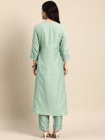 Thumbnail for All About You Ethnic Motifs Embroidered Mirror Work Kurta With Trousers - Distacart