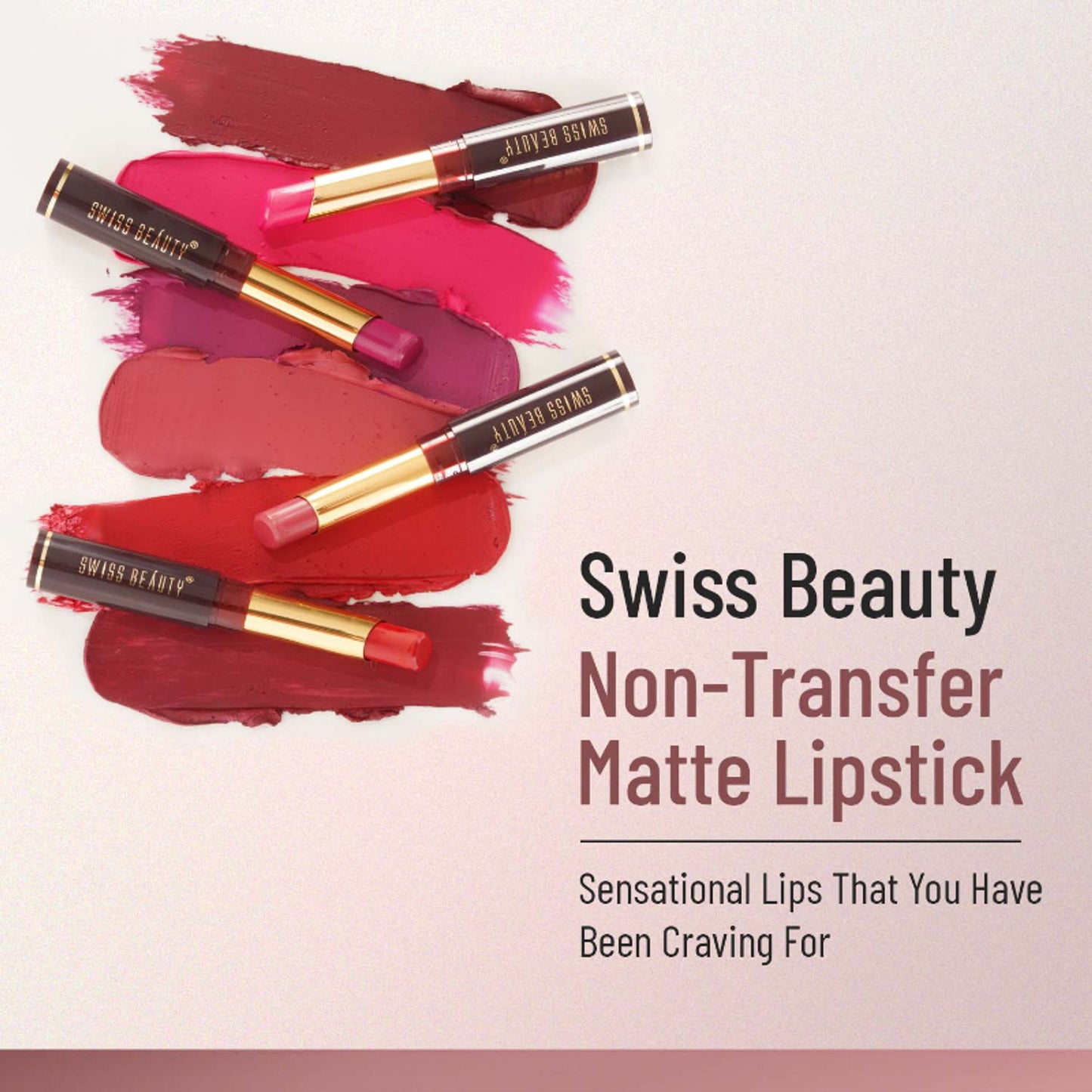 Swiss Beauty Non-Transfer Matte Lipstick - 26 Sand Rose - Distacart