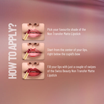 Swiss Beauty Non-Transfer Matte Lipstick - 26 Sand Rose - Distacart