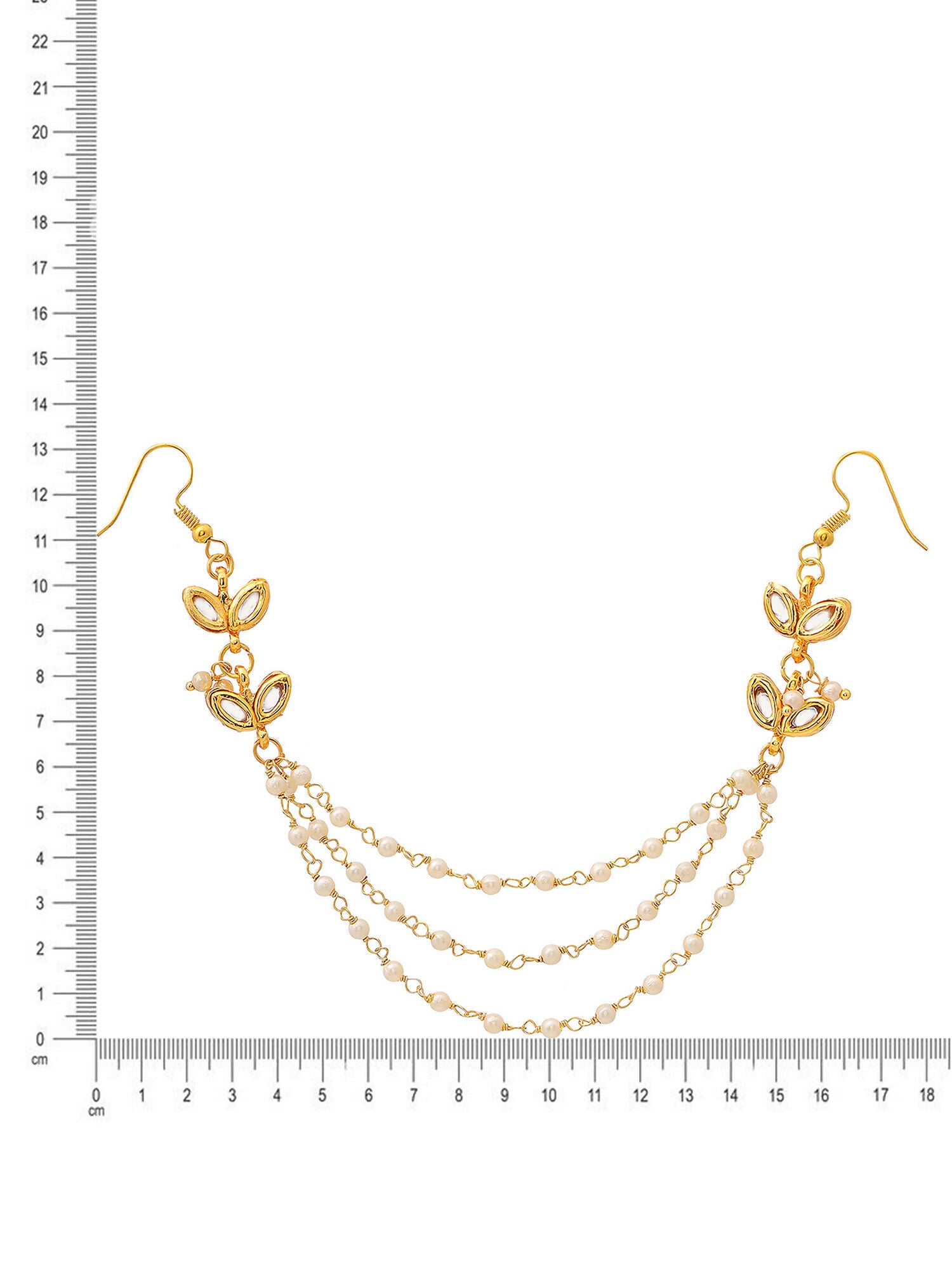 Ruby Raang Gold Kundan and Pearl Hair Jewelry
