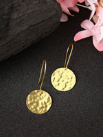 Thumbnail for NVR Women Gold-Plated Fish Hook Circle Drop Earrings - Distacart