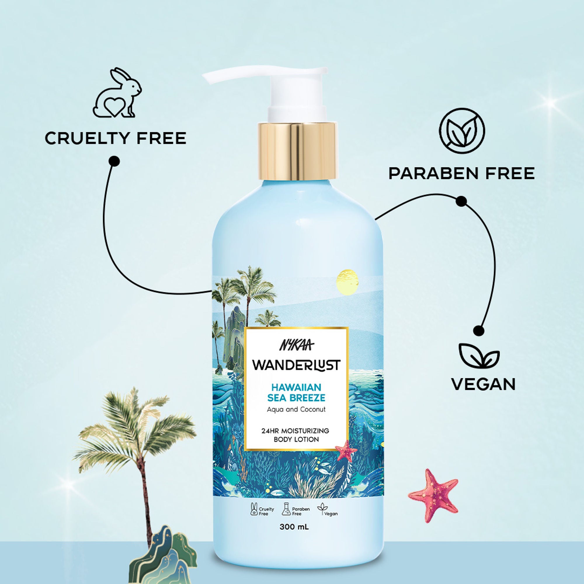 Wanderlust Moisturizing Body Lotion - Hawaiian Sea Breeze - Distacart