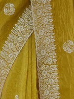 Thumbnail for kasee Floral Chikankari Silk Blend Saree - Distacart