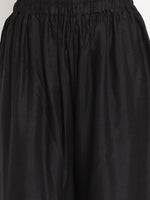 Thumbnail for TAG 7 Women Black & Maroon Set of 2 Flared Ethnic Palazzos