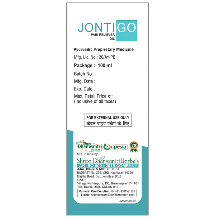 SDH Naturals Jonti Go Pain Reliever Oil