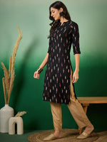 Thumbnail for Sangria Abstract Printed Pure Cotton Straight Kurta