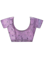 Thumbnail for Anouk Mauve-Coloured Ethnic Motifs Embroidered Sequinned Organza Saree - Distacart