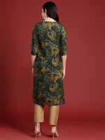 Thumbnail for Anouk Women Floral Printed Thread Work Kurta