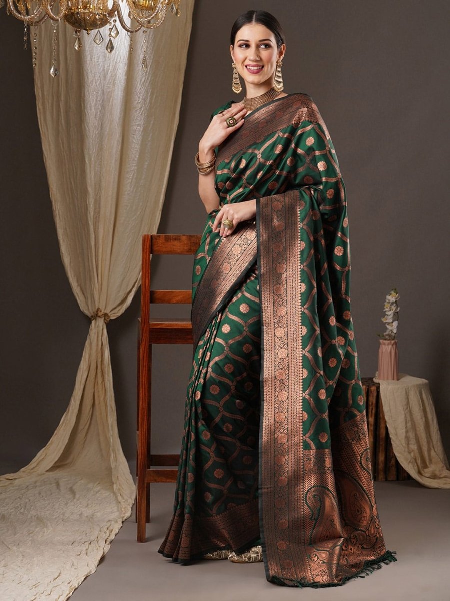 Anouk Woven Design Zari Silk Blend Banarasi Saree - Distacart