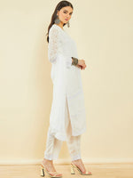 Thumbnail for Soch Ethnic Motifs Embroidered Thread Work Kurta & Trousers With Dupatta - Distacart