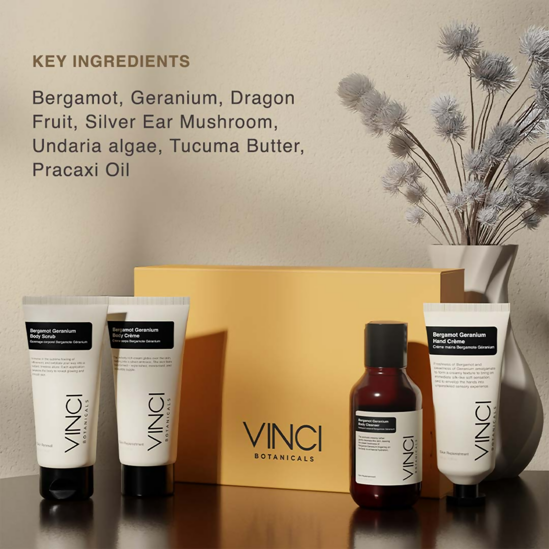 Vinci Botanicals Bergamot Geranium Bath and Body Quad Set - Distacart