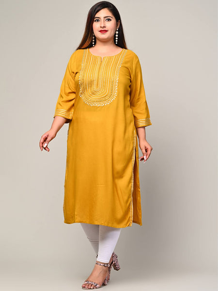 Swasti Women Mustard Yellow Printed Flared Sleeves Floral Kurta - Distacart