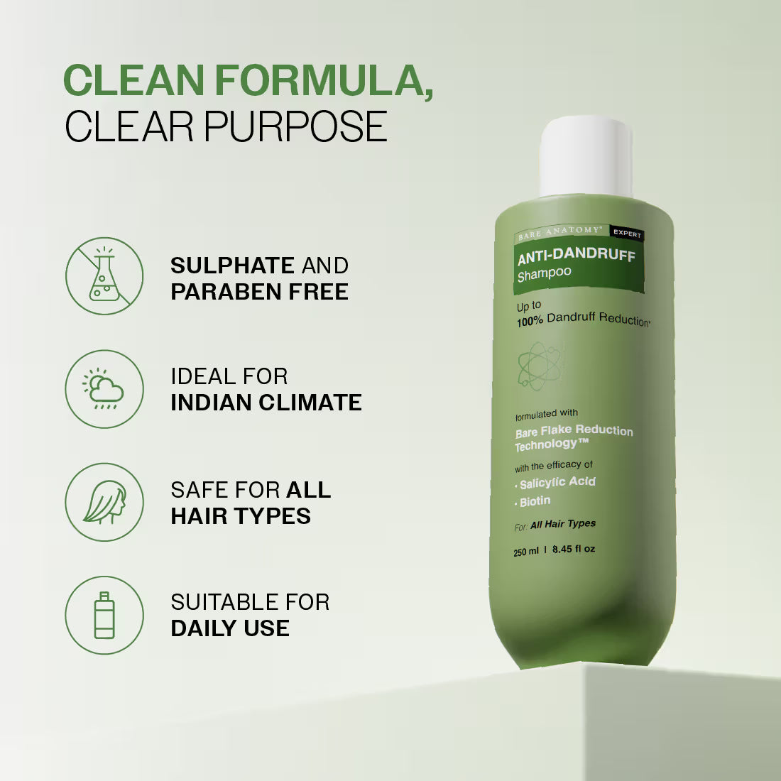 Bare Anatomy Expert Anti-Dandruff Shampoo with Salicylic Acid & Biotin