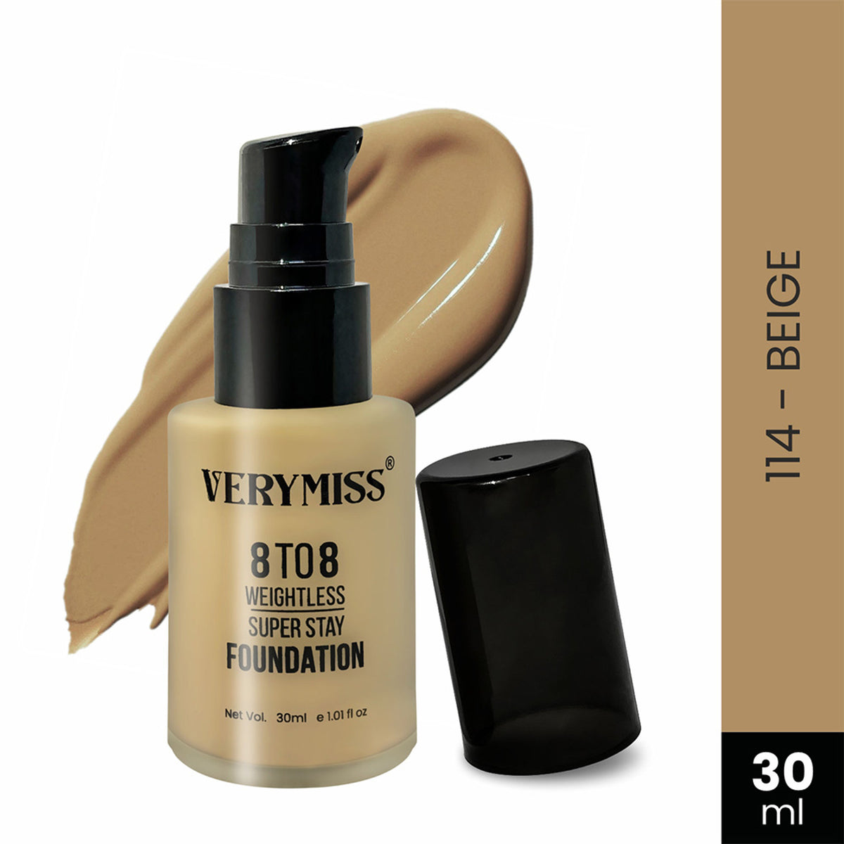 VERYMISS 8 To 8 Weightless Super Stay Foundation - 114 Beige - Distacart