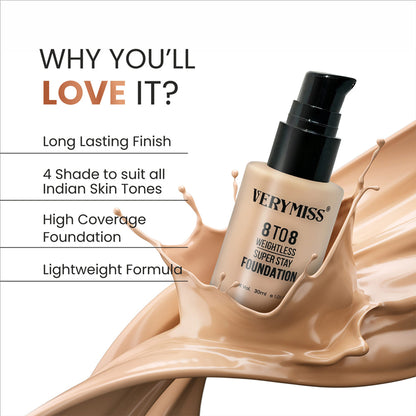 VERYMISS 8 To 8 Weightless Super Stay Foundation - 113 Shell - Distacart