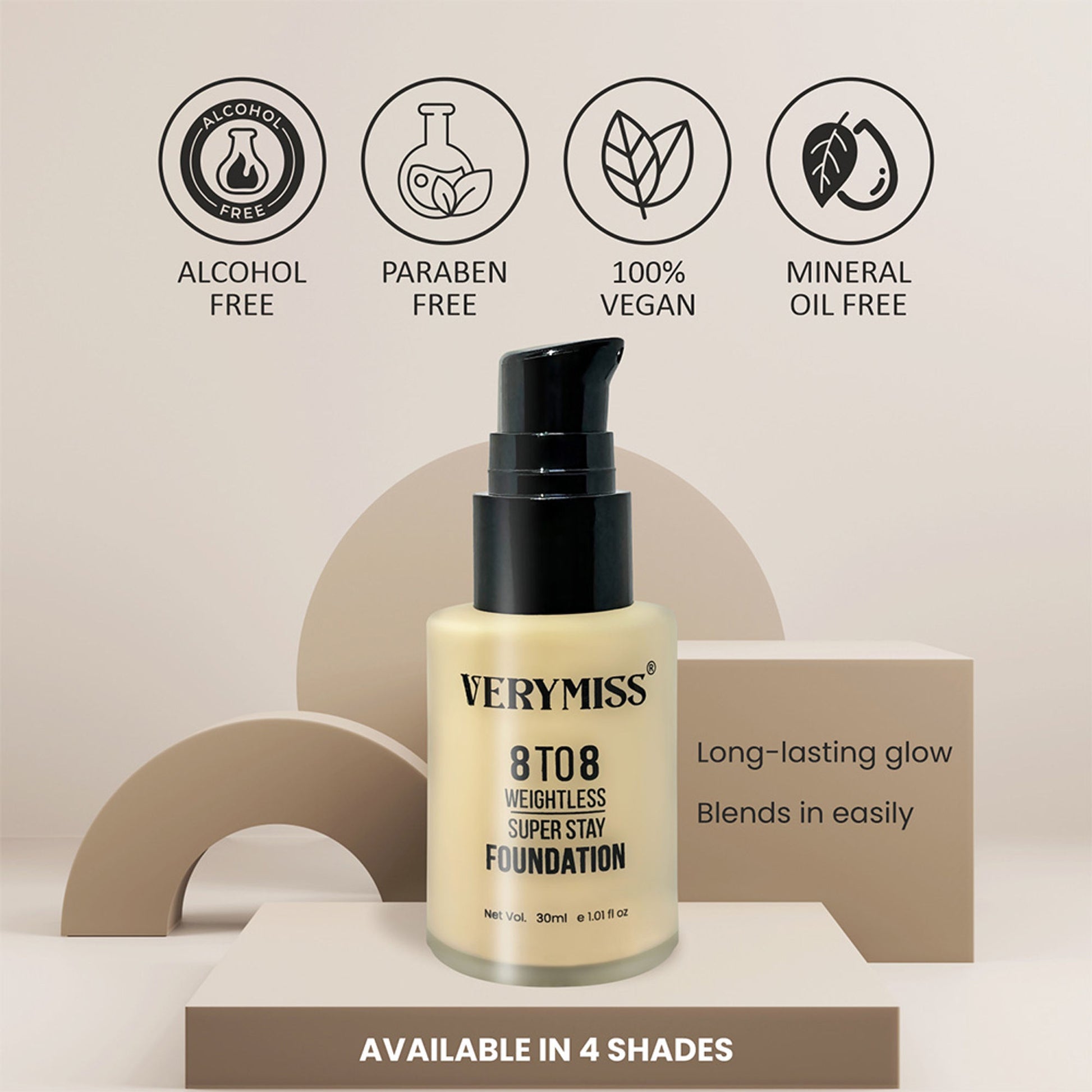 VERYMISS 8 To 8 Weightless Super Stay Foundation - 113 Shell - Distacart