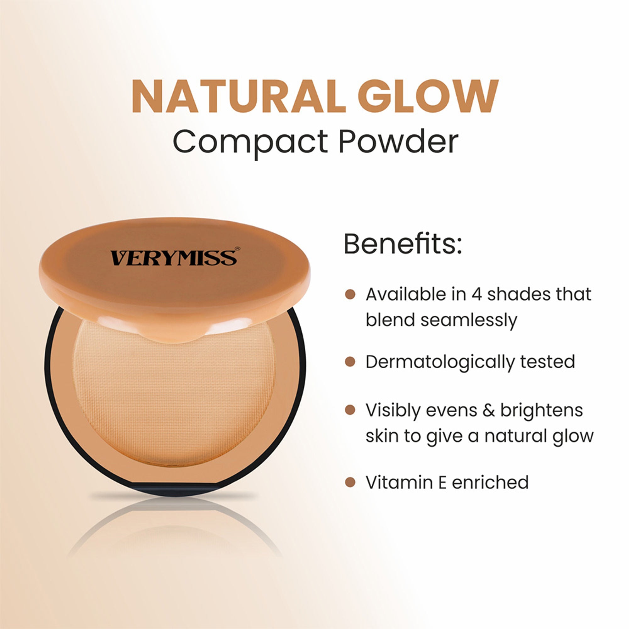 VERYMISS Natural Glow Compact Powder - 04 Ivory Beige - Distacart