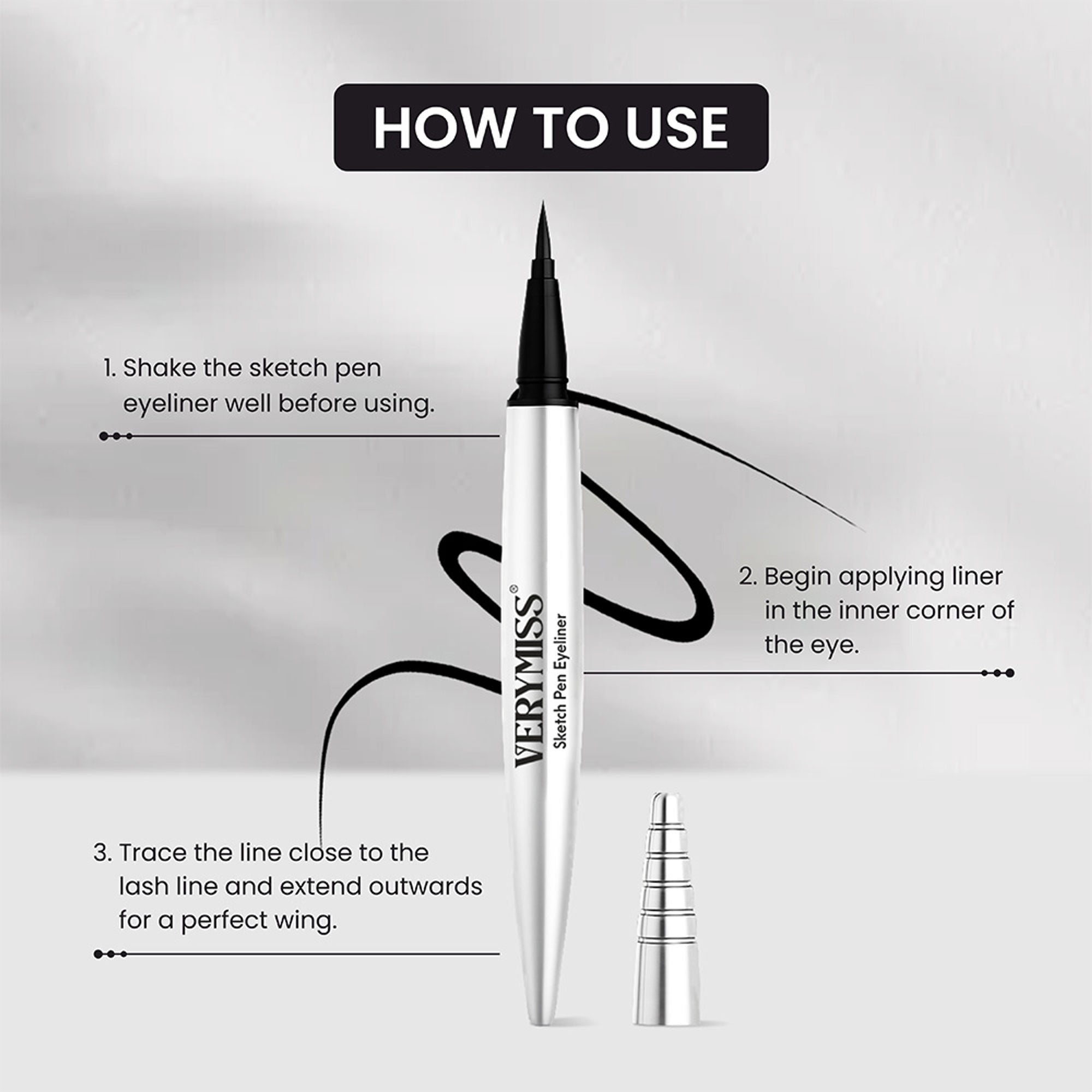 VERYMISS Jet Black Sketch Pen Eyeliner - Distacart