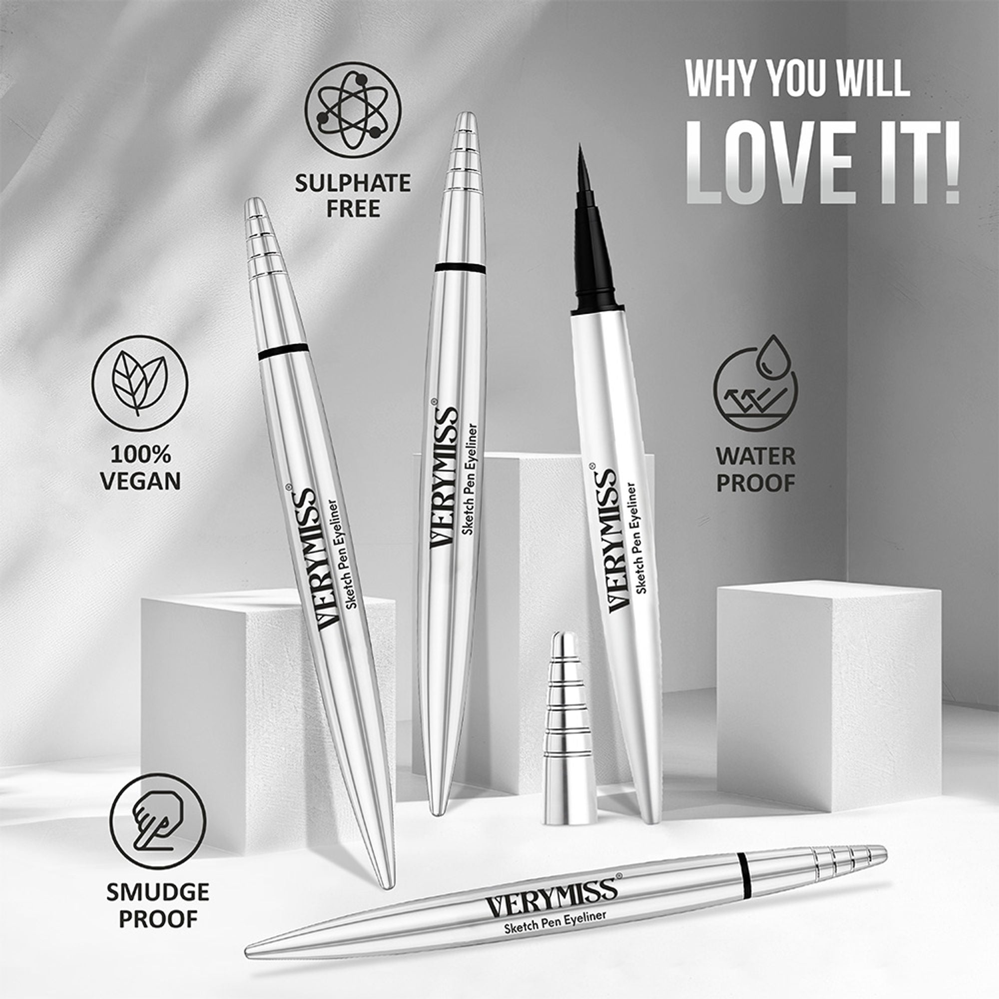 VERYMISS Jet Black Sketch Pen Eyeliner - Distacart