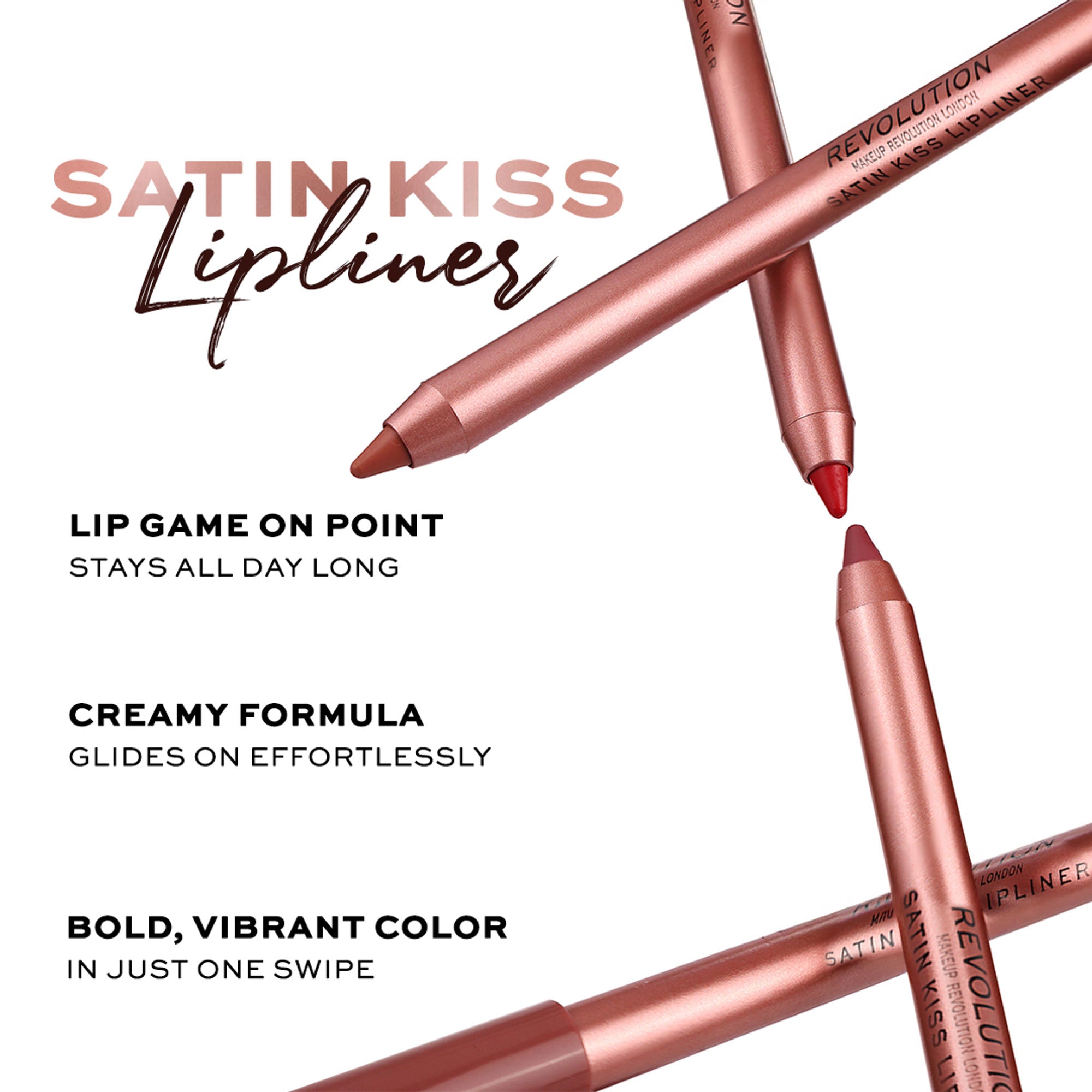 Makeup Revolution Satin Kiss Lip Liner - Ruby Red - Distacart