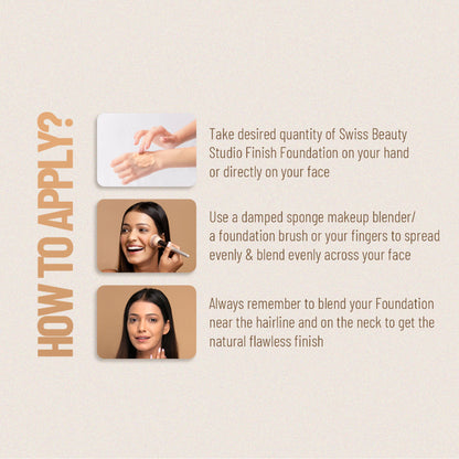 Swiss Beauty Studio Finish Full Coverage Foundation - Ivory Rose - Distacart