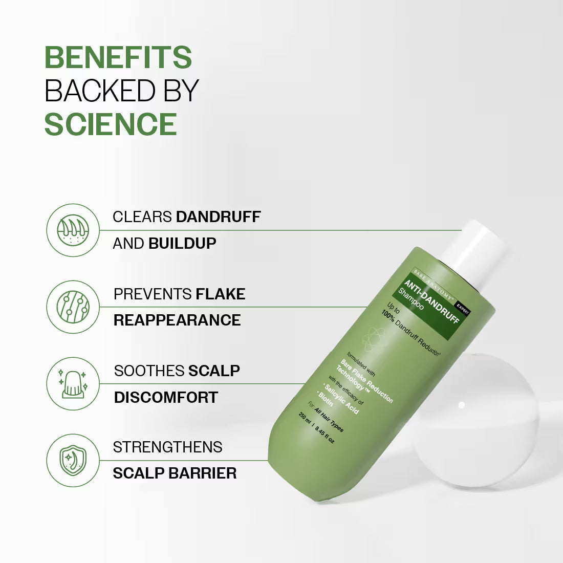 Bare Anatomy Expert Anti-Dandruff Shampoo with Salicylic Acid & Biotin - Distacart