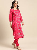 Thumbnail for All About You Ethnic Motifs Embroidered Chanderi Silk Kurta with Trousers - Distacart