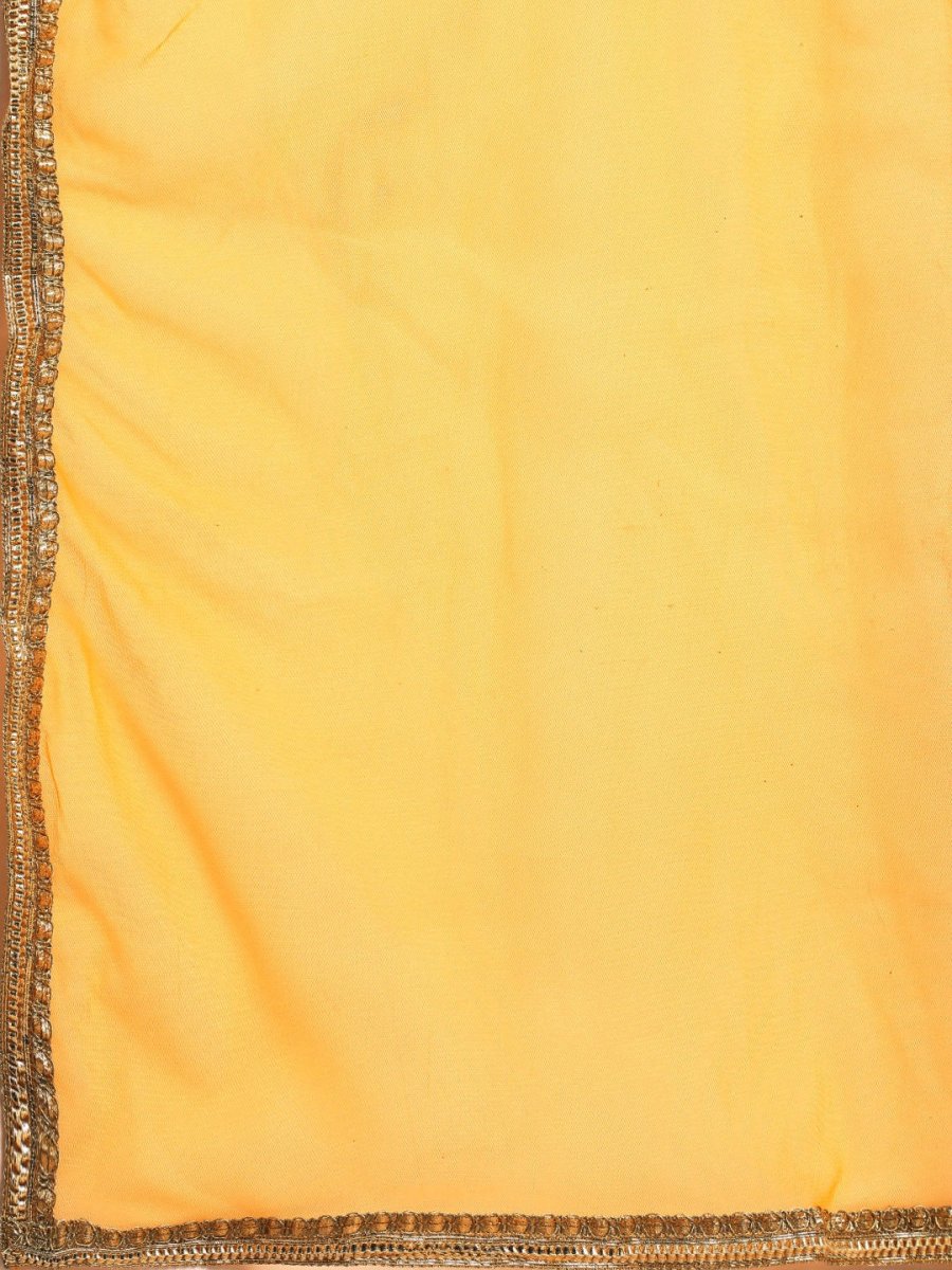 All About You Women Mustard Yellow Ethnic Motifs Embroidered Gotta Patti Kurta with Palazzos & With Dupatta - Distacart